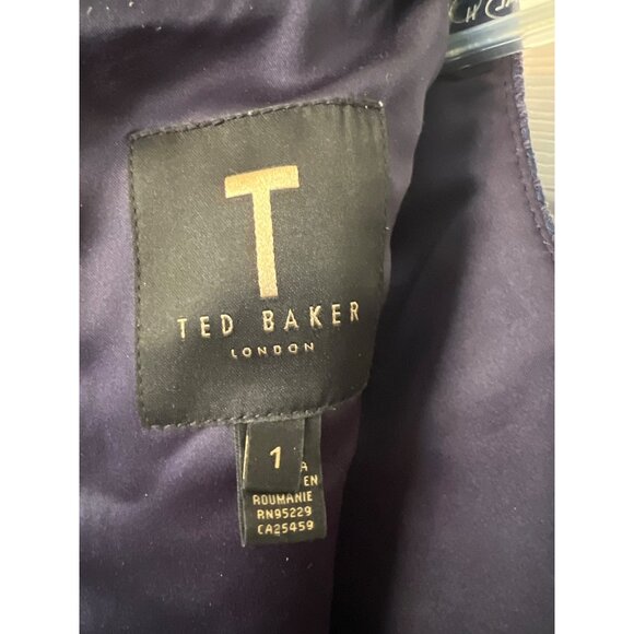 Ted Baker Navy Blue Sleeveless Mini Dress Size 1 Juniors - Picture 6 of 11